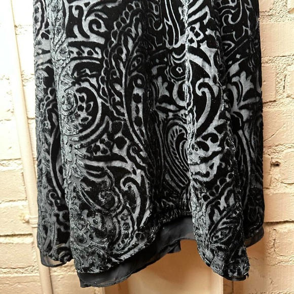 Vintage Velvet + Sheer Long Black Dress - Picture 6 of 8